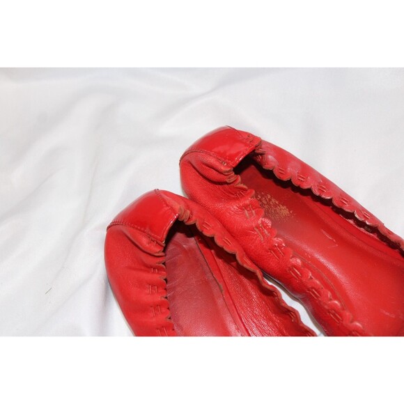 Tory Burch Romy Leather Ballet Flats Red SZ 8 - Picture 5 of 6